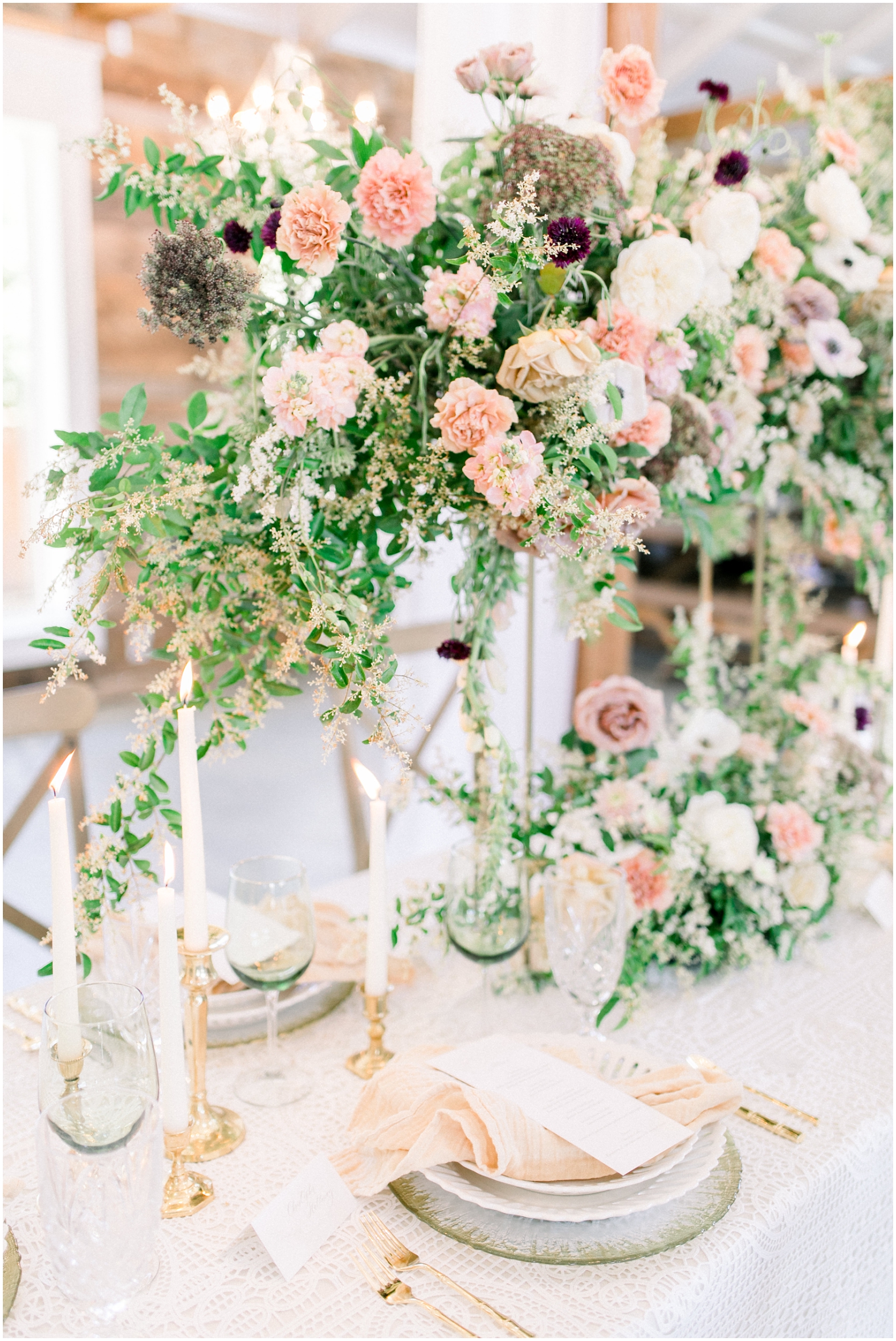 Pointe Mcalester OK Wedding Tablescape Florals Centerpieces