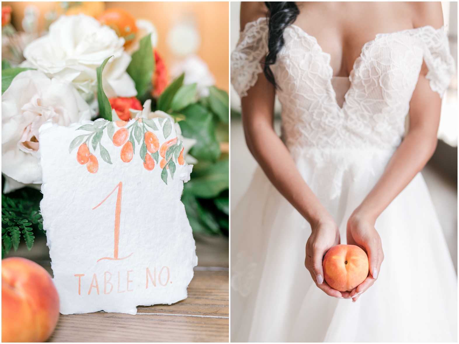 Peach themed wedding