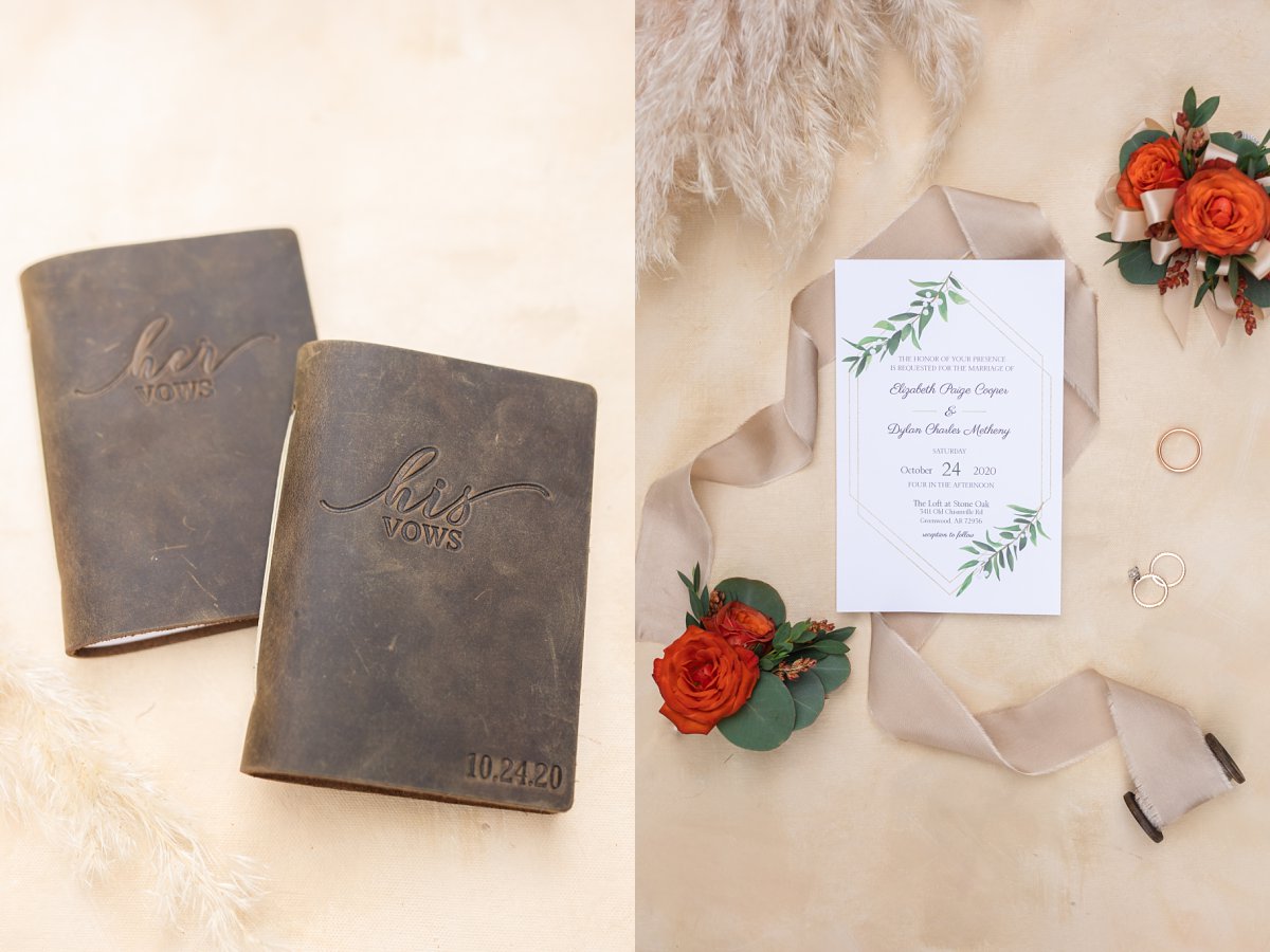 brown leather vow books